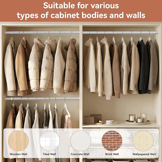 Oval Closet Rod 18-52 Inch Adjustable Closet Rods - Image 5