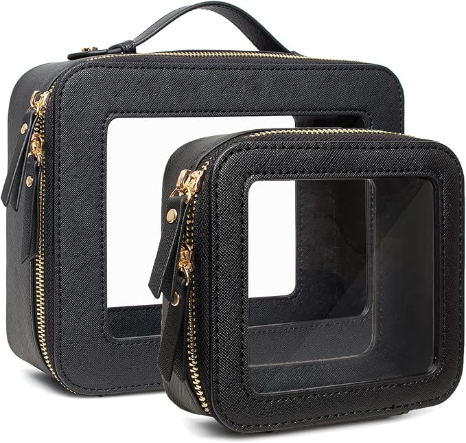 Travel Clear Makeup Bag Set, TSA Approved Cosmetic Bag Case by FFpaw