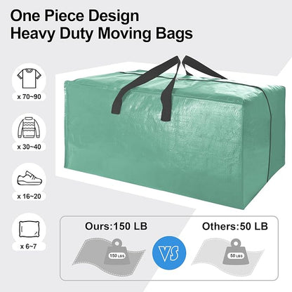 6 Pack Heavy Duty Extra Large Moving Bags W/Backpack Straps - Image 5