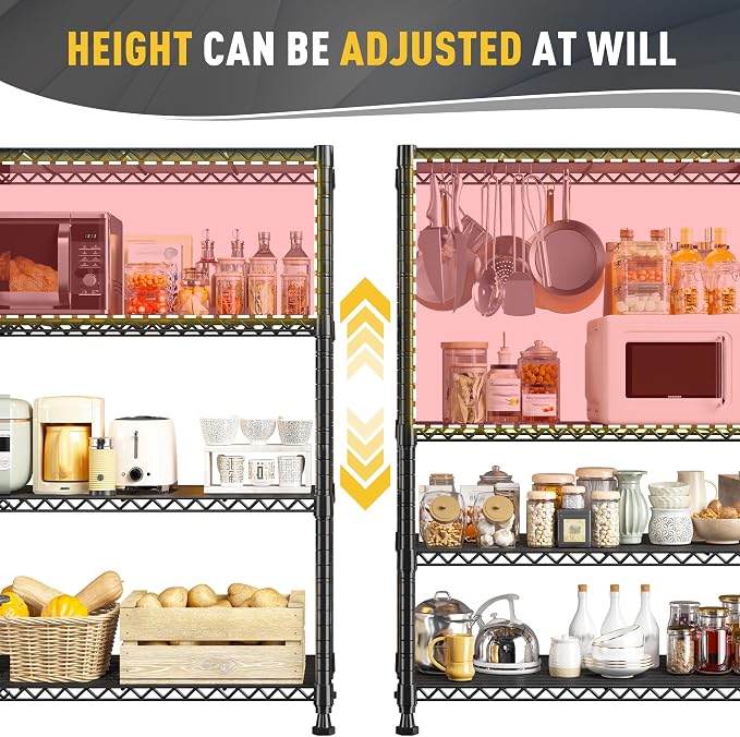 REIBII Wire Shelving Unit Storage Shelves Metal Shelves Heavy Duty Shelving - Image 6