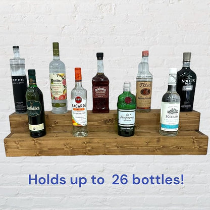 Tiered Bottle Shelf | 2 Tier Liquor Bottle Display | Bar Organization | Display - Image 2