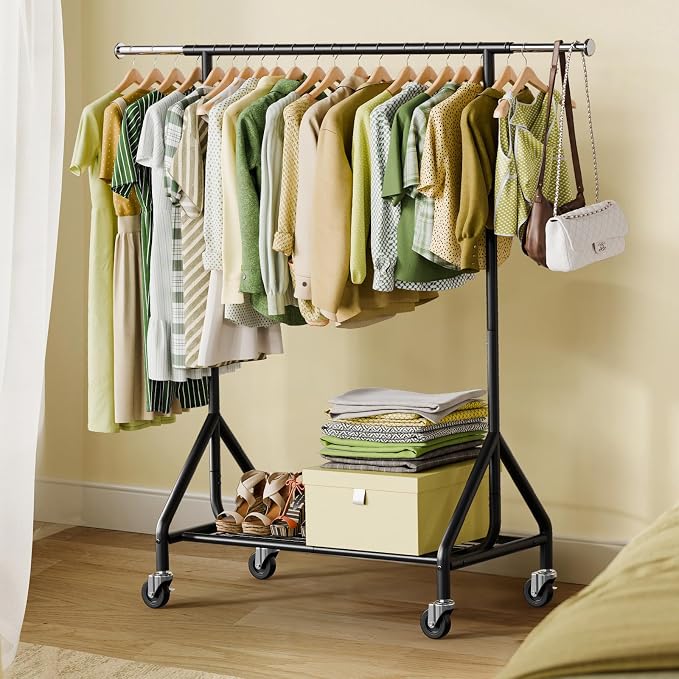 Clothes Rack Load 450 LBS, Heavy Duty Garment Rack, Standing Rolling Metal - Image 6