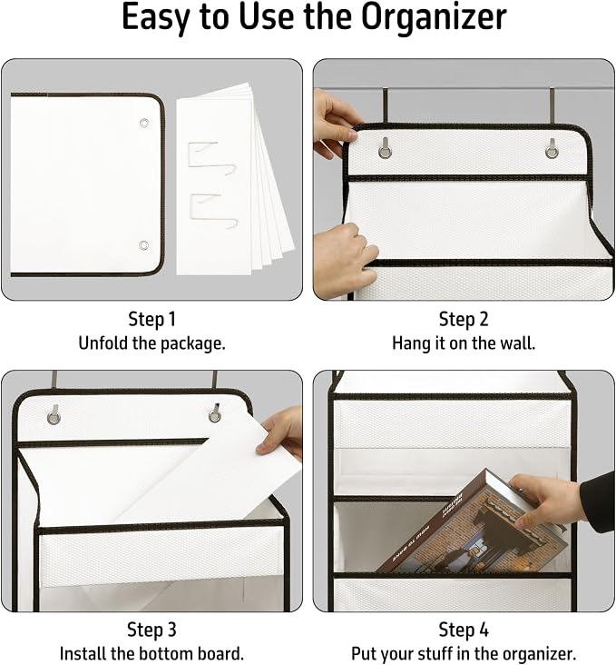 Over Door Organizer with 5 Large Pockets, Heavy Duty Hanging Organizer Storage - Image 5