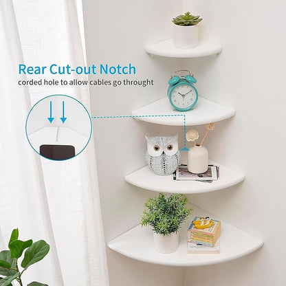 Corner Shelves, Floating Corner Shelf, Round End Wall Mount - Image 2