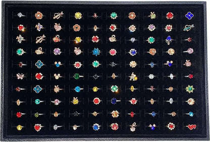Stratelife 100 Slots Ring Organizer Tray, Stackable Jewelry Storage Display by Stratalife