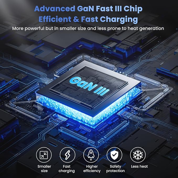 200W USB C Charger Block, 8-in-1 GaN III USB C Charger Fast Charging Station Hub - Image 4