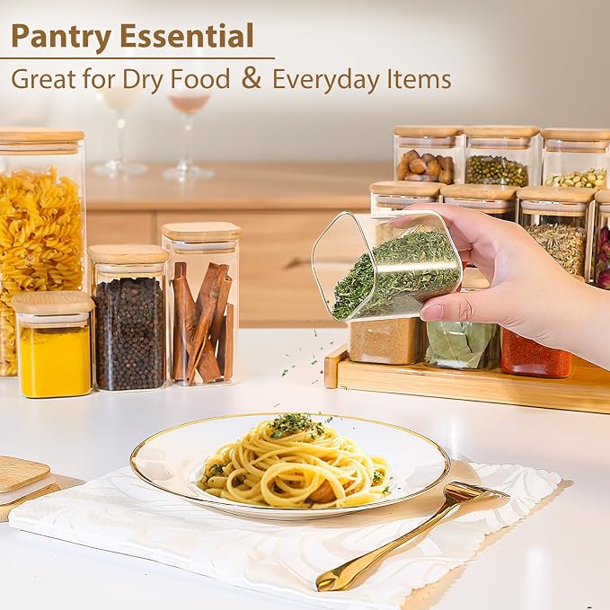 TBWIND 12 Pack 4 oz Square Glass Spice Jars - Image 6