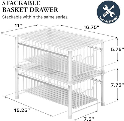 Simple Houseware Stackable Basket Drawer - Image 2