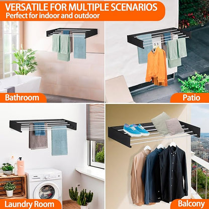 FOCHIER F Laundry Drying Rack Wall Mounted Clothes Drying Rack Collapsible - Image 7