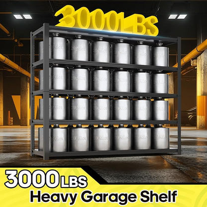5 Tier Adjustable Metal Shelving Storage Rack, Storage Shelves, 59.8" Wx24 - Image 5