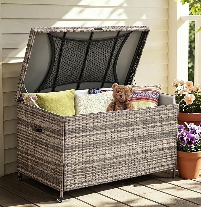AVAWING 240 Gallon Wicker Deck Box by AVAWING