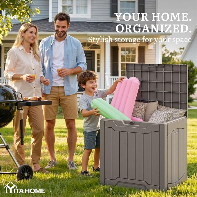YITAHOME 31 Gallon Resin Deck Box Outdoor Storage Box and Waterproof Package - Image 5