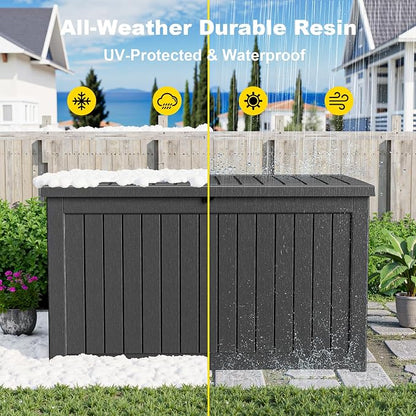 280 Gallon Waterproof Outdoor Storage Box, UV Resistant Resin Deck Box - Image 6