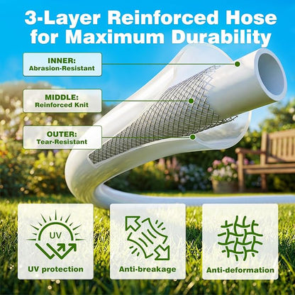 Retractable Garden Hose Reel 100FT x 1/2 in, Wall Mount Water Hose Reel - Image 4