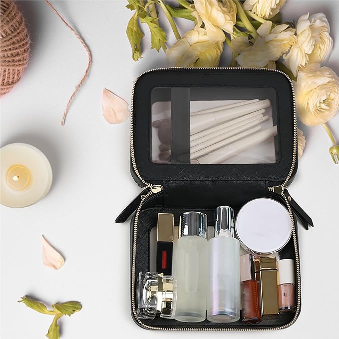 Prite Clear Makeup Bags Double Layer Cosmetic Bags - Image 2