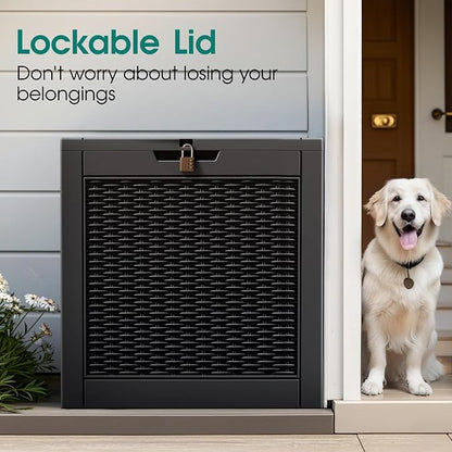 Bifanuo 35 Gallon Waterproof Outdoor Deck Box W/Locking Hole, Organizer Storage - Image 4