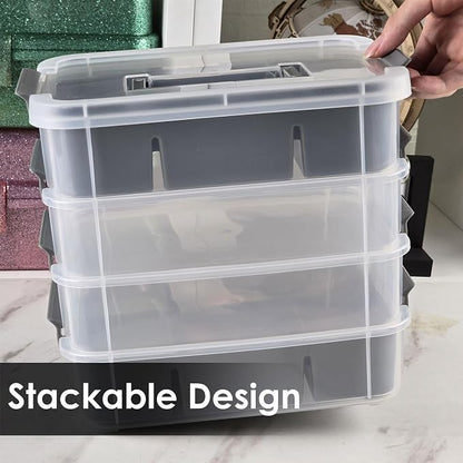 CraftGenes Craft Organizers and Storage, 4-Tier 10 Qt Box, 2 Trays, Scrapbook - Image 9