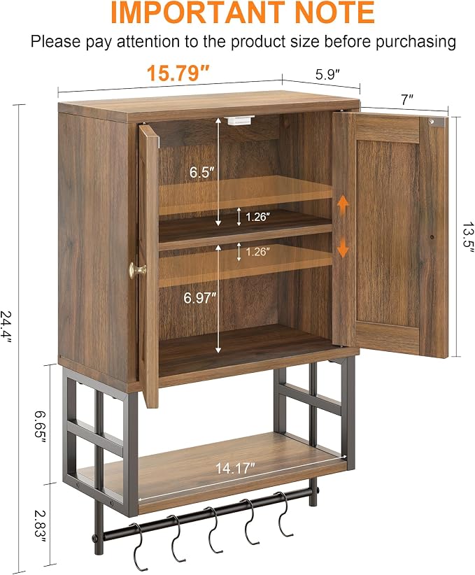 Bathroom Wall Cabinet, Farmhouse Medicine Storage - Image 3