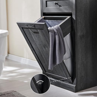 Tilt Out Trash Can Cabinet, 10 Gallon Farmhouse Laundry Hamper Cabinet - Image 5