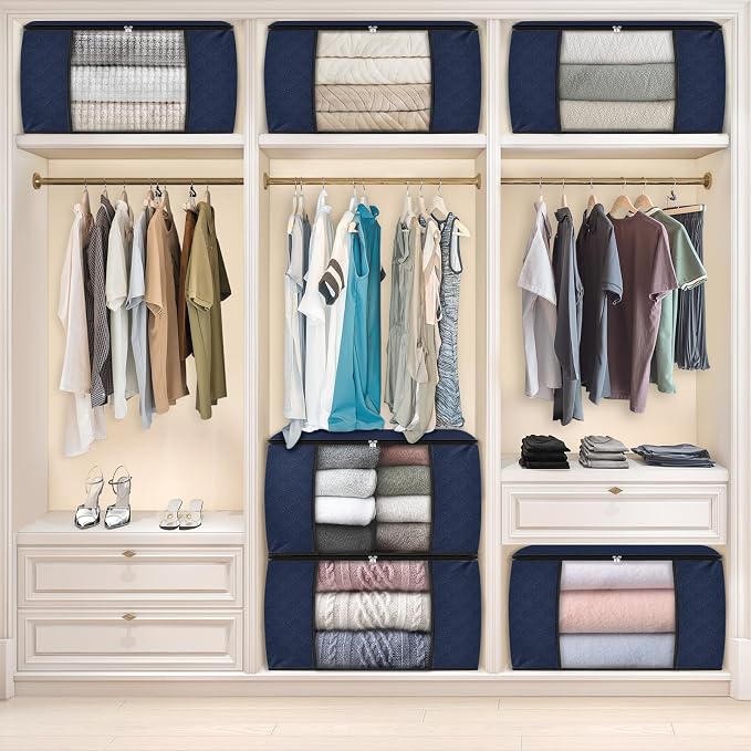 Fab totes 24 Gallons Clothes Storage, Foldable Thick Fabric Blanket Storage Bags - Image 7