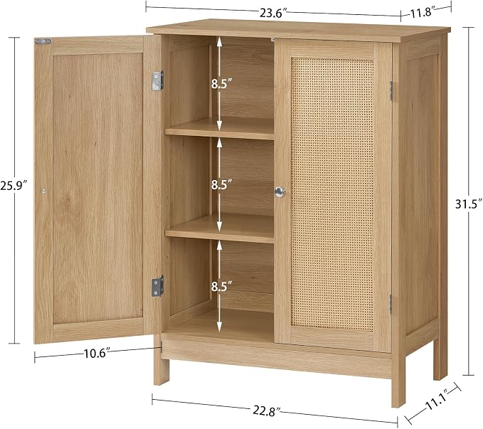 Iwell Storage Cabinet, Rattan Cabinet - Image 3