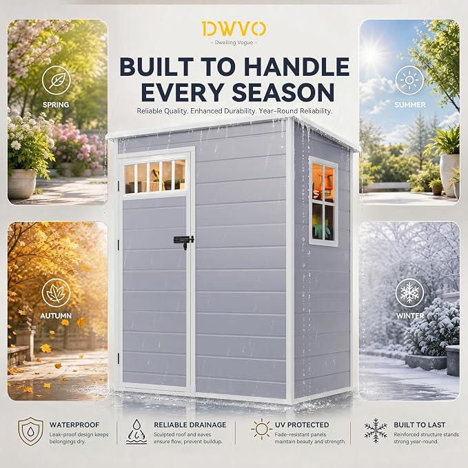 DWVO 5x3FT Outdoor Storage Shed - Image 7