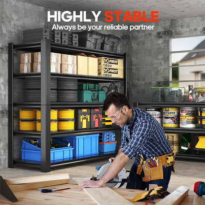 Heavy Duty 5-Tier Garage Storage Shelving Unit, Boltless Metal Rack - Image 6