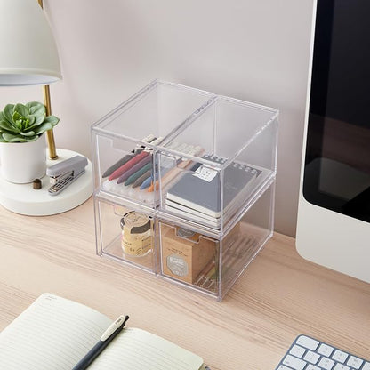 STORi Stackable Desk Organizer drawers, 4 Tall Drawers - Image 4