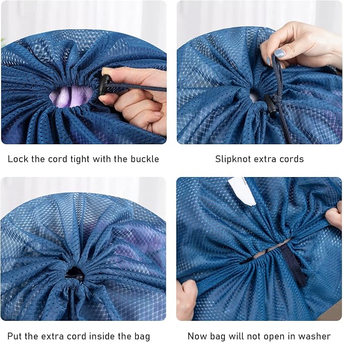 Polecasa 2 Pack Heavy Duty Diamond Mesh Laundry Bag, Breathable Mesh, Machine - Image 6