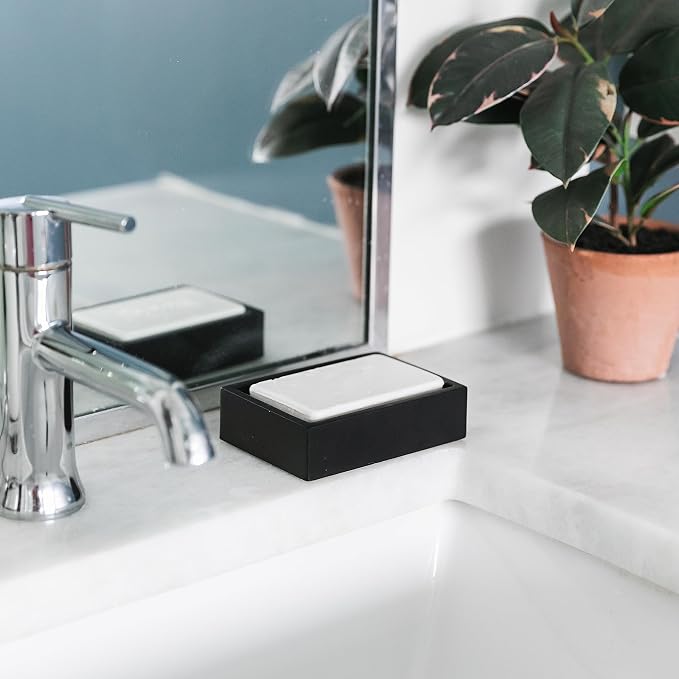 Matte Black Square Soap Dish, Hand Soap Holder - Image 5