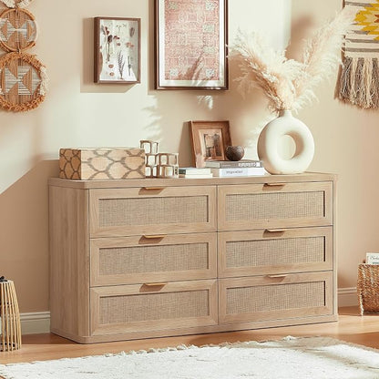 LEYAOYAO Rattan 6 Drawer Dresser - Image 4