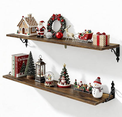 Fun Memories 40 Inch Floating Shelves Wall Mounted, 8 Inch Deep Wall Shelves by FunMemories
