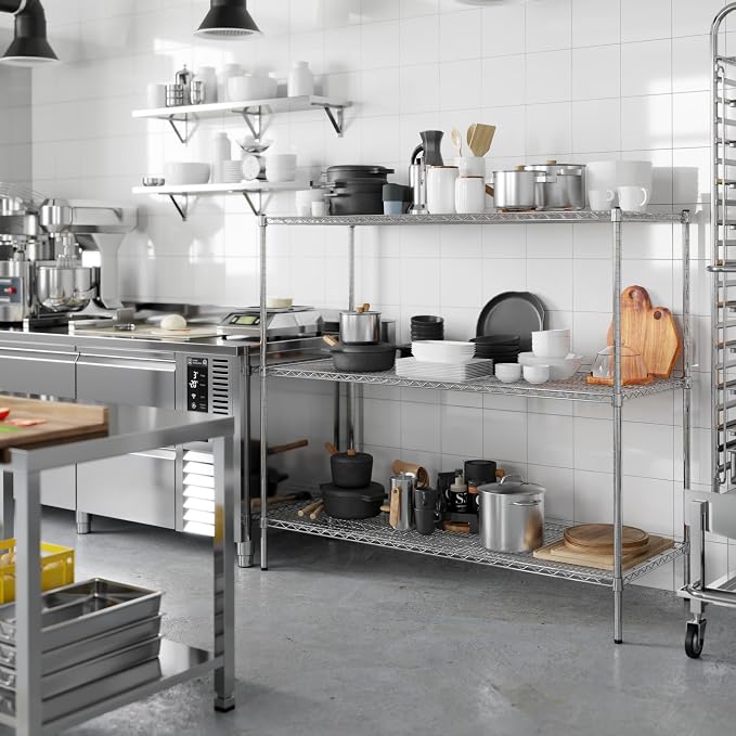 24" Deep x 60" Wide x 54" Height Wire Shelving Kit | 3-Tier | NSF Commercial - Image 5