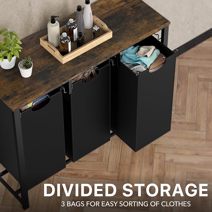 Simple Houseware 3-Section Laundry Sorter - Image 8