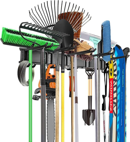 WALMANN Wall Mount Tool Organizer, Mop and Broom Holder, Garage Tools Storage by WALMANN