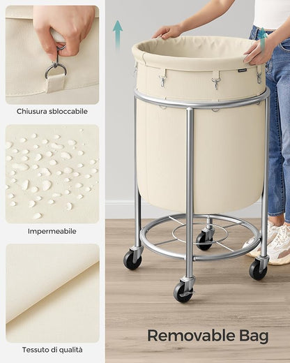 SONGMICS Laundry Basket, Rolling Steel Frame - Image 5