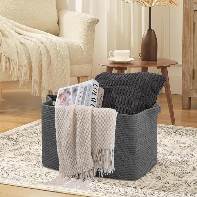 95L Extra Large Blanket Basket, Nursery Blanket Storage - Image 4