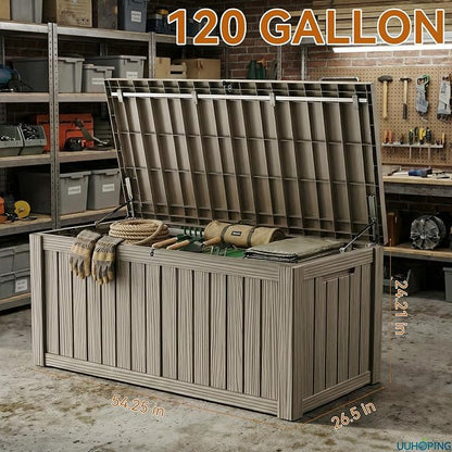 150 Gallon Outdoor Deck Box, Resin Waterproof Storage Box - Image 4