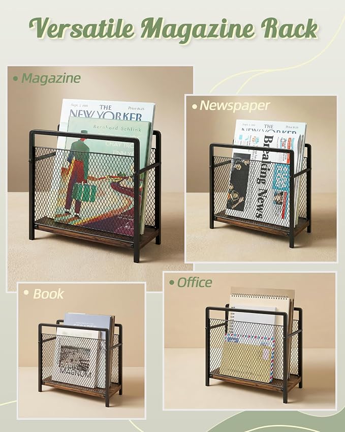 Magazine Holder, Magazine Rack Floor, Metal Mesh - Image 6