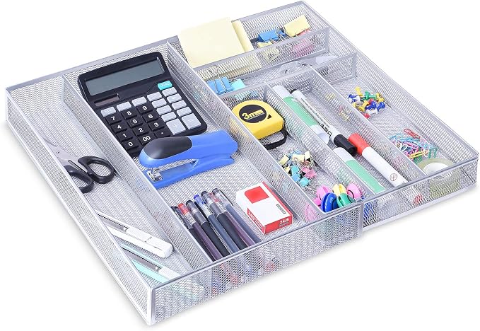WuGeShop Expandable Office Drawer Organizer, 6 to 7 Compartments Adjustable by WuGeShop