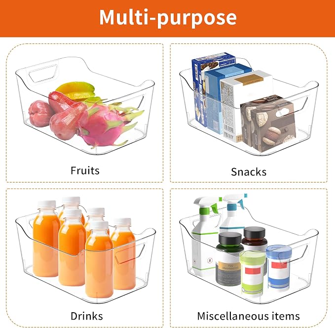 Attelite 12 Pack Clear Plastic Storage Bins, Pantry Organizer Containers - Image 6