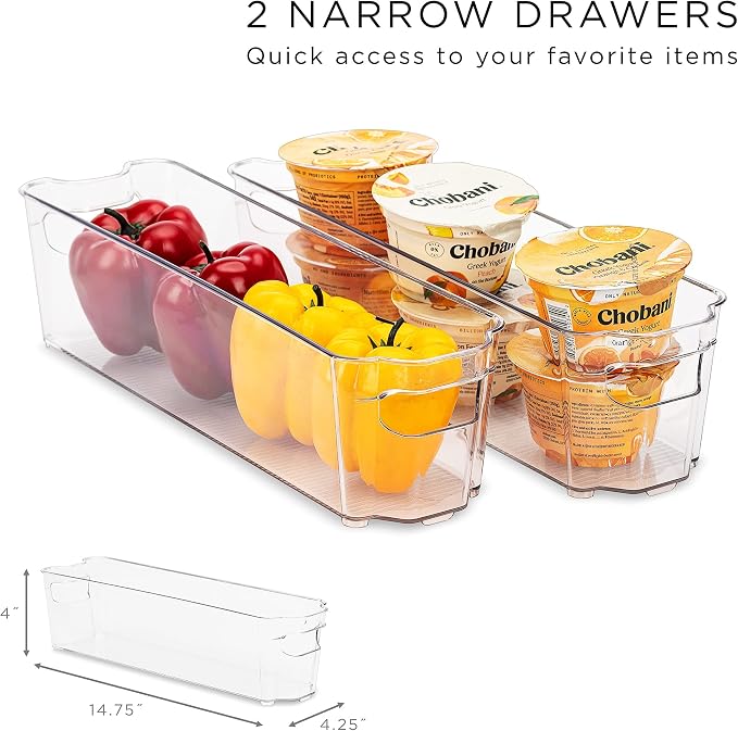 Sorbus Fridge Bins and Freezer Bins Refrigerator Organizer Stackable Food - Image 6