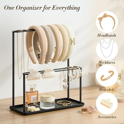 Headband Holder Organizer Metal 2-Tier - Image 2