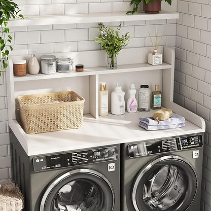 2-Tier Washer Dryer Countertop, 18.5" Raised Height Laundry Countertop - Image 2