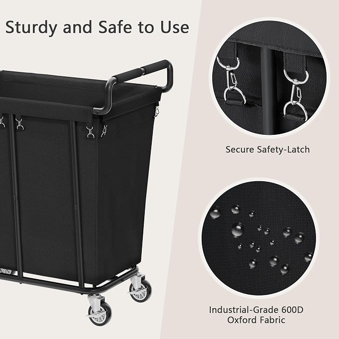 Laundry Hamper with Wheels, 250L Rolling Medium Laundry Basket - Image 5