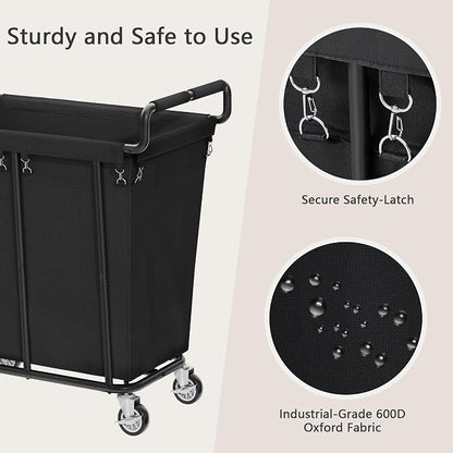 Laundry Hamper with Wheels, 250L Rolling Medium Laundry Basket - Image 5