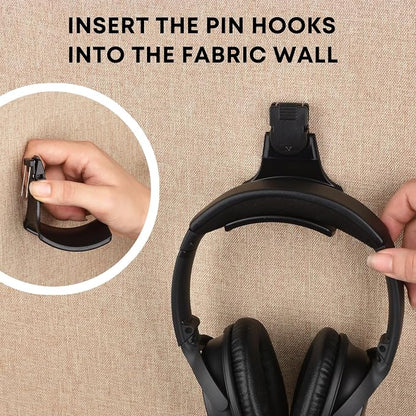 Fabric Wall Headphone Stand for Office, Cubicle Headphone Holder for Work Decor - Image 3