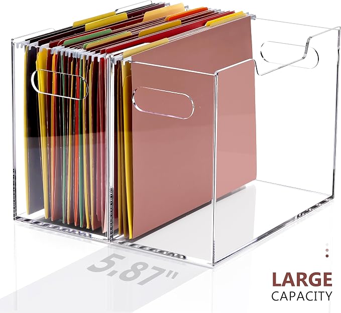 DINGHUO Acrylic File Folder Organizer Box, Letter Size Hanging File Organizer - Image 8