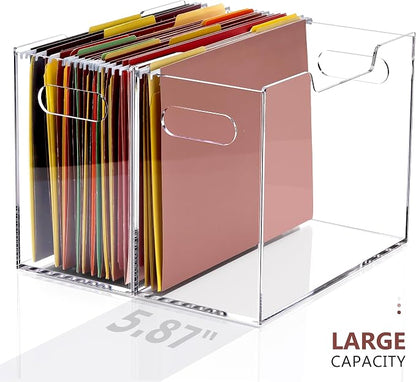 DINGHUO Acrylic File Folder Organizer Box, Letter Size Hanging File Organizer - Image 8