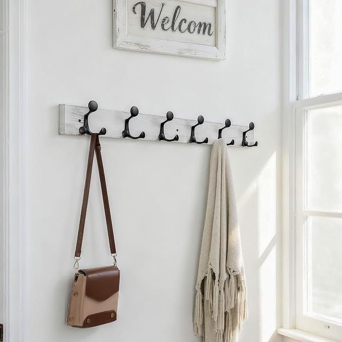 SKOLOO 36-Inch Wood Coat Rack Wall Mount - Image 2